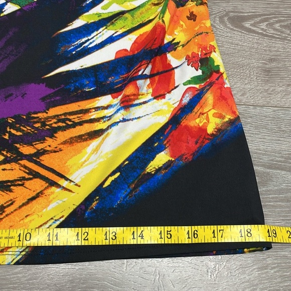 NWT Jessica Simpson One Shoulder Draped Mini Dress Multicolored Abstract S - Picture 10 of 16